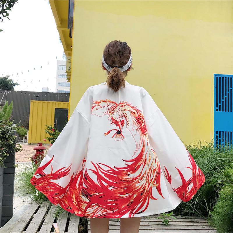 Summer Japanese style long-sleeved haori, three-quarter sleeve robe, haori kimono cardigan, unisex student jacket, trendy shawl