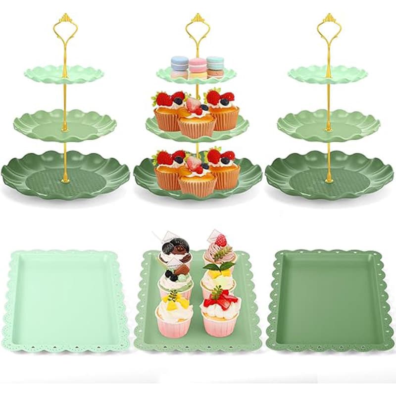 Light luxury three-tier dessert table display stand afternoon tea snack fruit tray birthday wedding cake display stand pastry stand