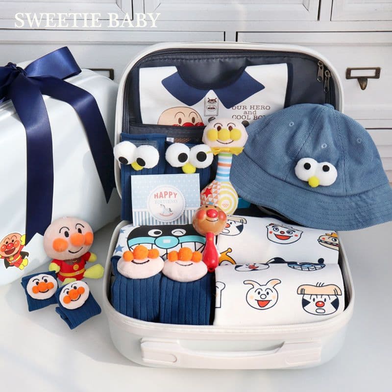 Newborn Baby Clothes Gift Set for Boys and Girls, High-End Spring Collection for Full Month, 100 Days, and First Birthday