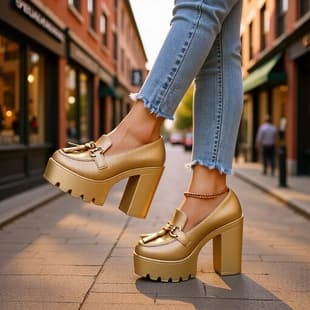 Small Tassel Metal Decoration High Heel Shoes for Women 2025 Autumn New Chunky Heel Export Large Size Office Shoes