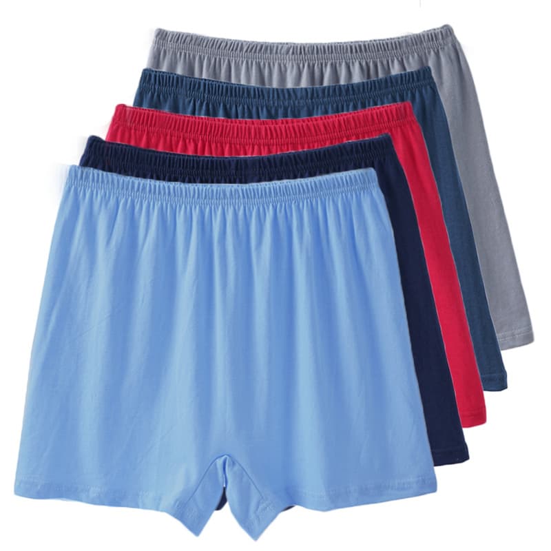 Cotton High Waist Loose Boxer Briefs for Elderly Men, Plus Size, Soft Shorts for Dad