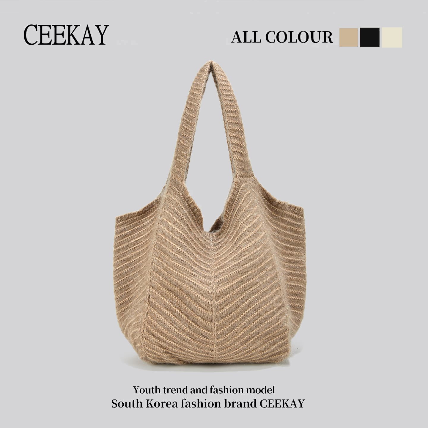 CEEKAY Original Premium Knit Tote Bag for Women 5 New Large Capacity Simple Versatile Commuter Shoulder Bag