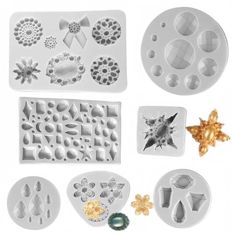 Gem Diamond Collection Fondant Silicone Mold Cake Silicone Mold Emerald Jade Chocolate Decoration Mold
