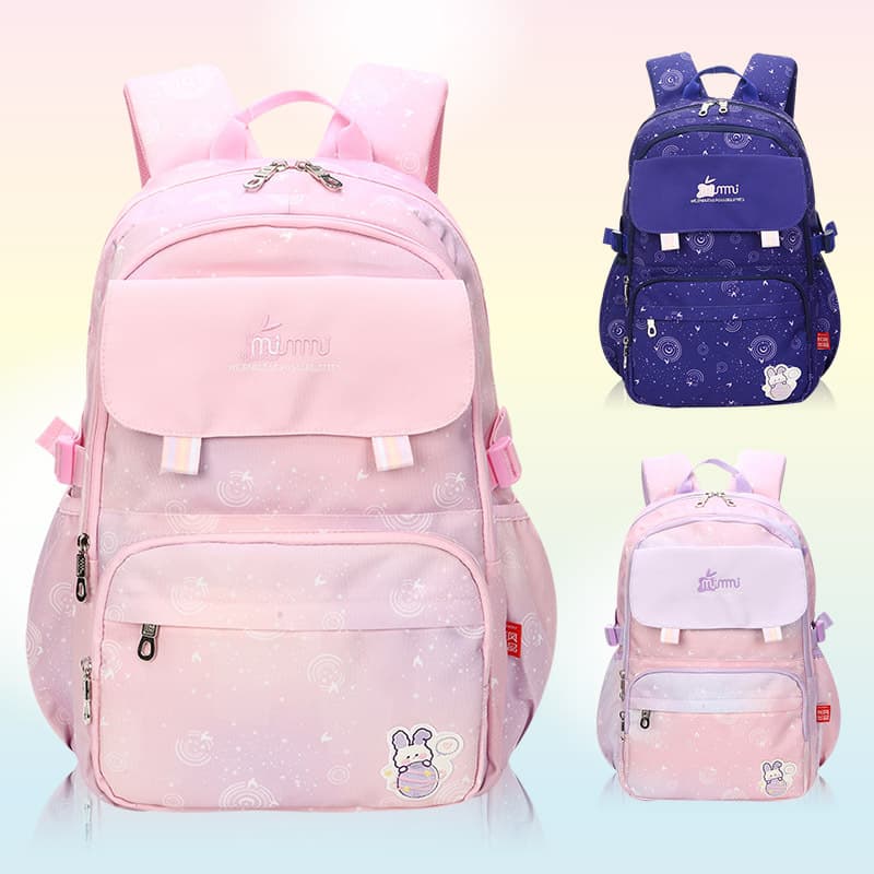 Elementary School Backpack for Girls Grades 3-6, Cute Double Shoulder Bag, Large Capacity Ultra-Light, Korean Style New for Girls and Middle School Students