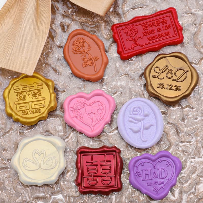 Ready-Made Wedding Invitation Card Fire Seal Wax Sticker Retro Gift Packaging Seal Stamp Round Shape Eco-Friendly for Various Occasions