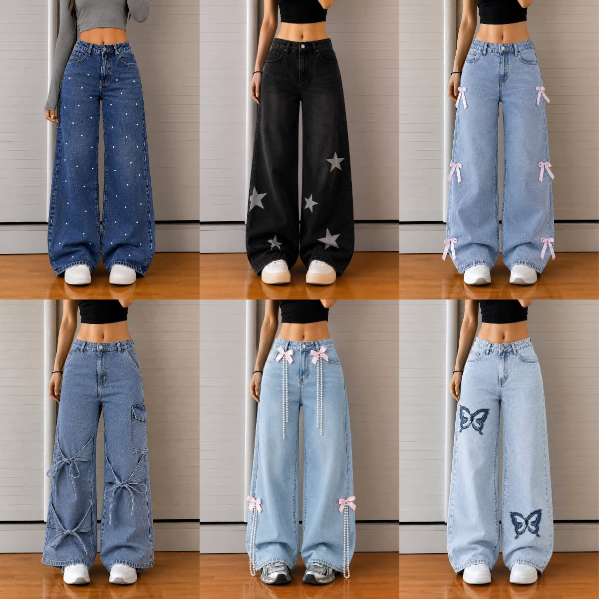Cargo Jeans Women's Jeans In Stock Wholesale Boyfriend Jeans Available Long Pants for Women