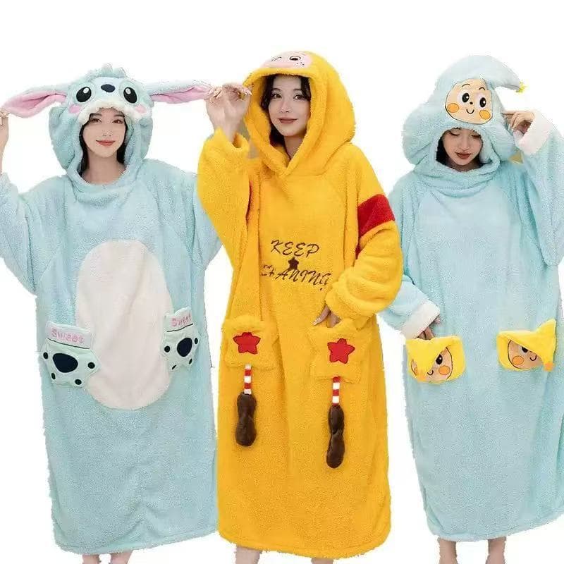 Star Character Cartoon Homewear Plush Fleece Onesie Pajamas for Couples and Friends, Cute Cartoon Pajamas for Women, Soft and Comfortable