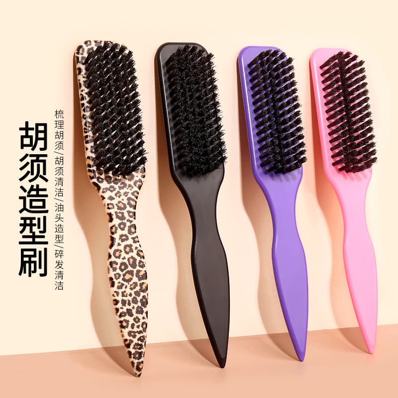 Cross-border men's oil head brush, beard brush, styling comb, plastic handle, soft-bristled hair cleaning brush, edge brush, hairdressing comb