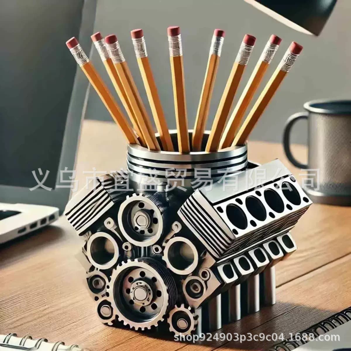 Cross-border Engine Pen Holder with V8 Engine V8 Resin Craft Ornament Engine V8
