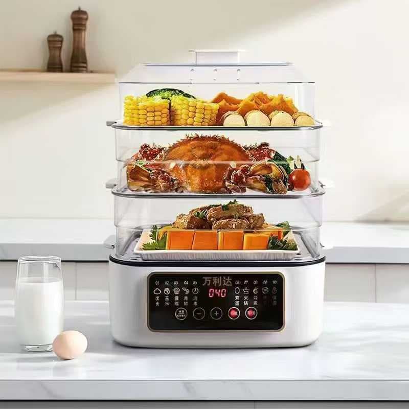 Malata Multifunctional Electric Steamer Box XH-D50 Large Capacity Three-Tier Electric Steamer Home Breakfast Machine Group Purchase Gift