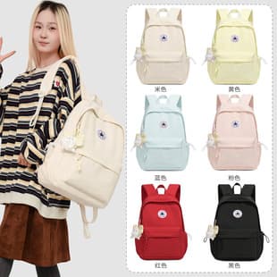 New Solid Color Lightweight Backpack for Men Versatile Large Capacity Laptop Bag Fashion Junior High School High School Travel Student Bag