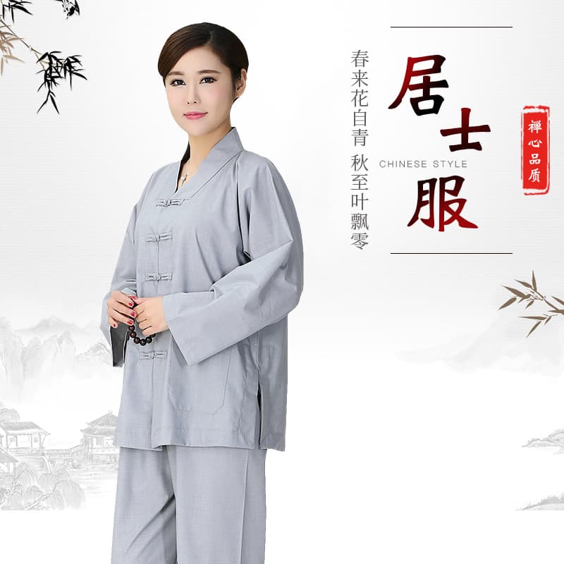 Dixi Haiqing layman's clothing women's Zen suit Zen clothing spring and summer thin cotton and linen men's Haiqing clothing tops and pants
