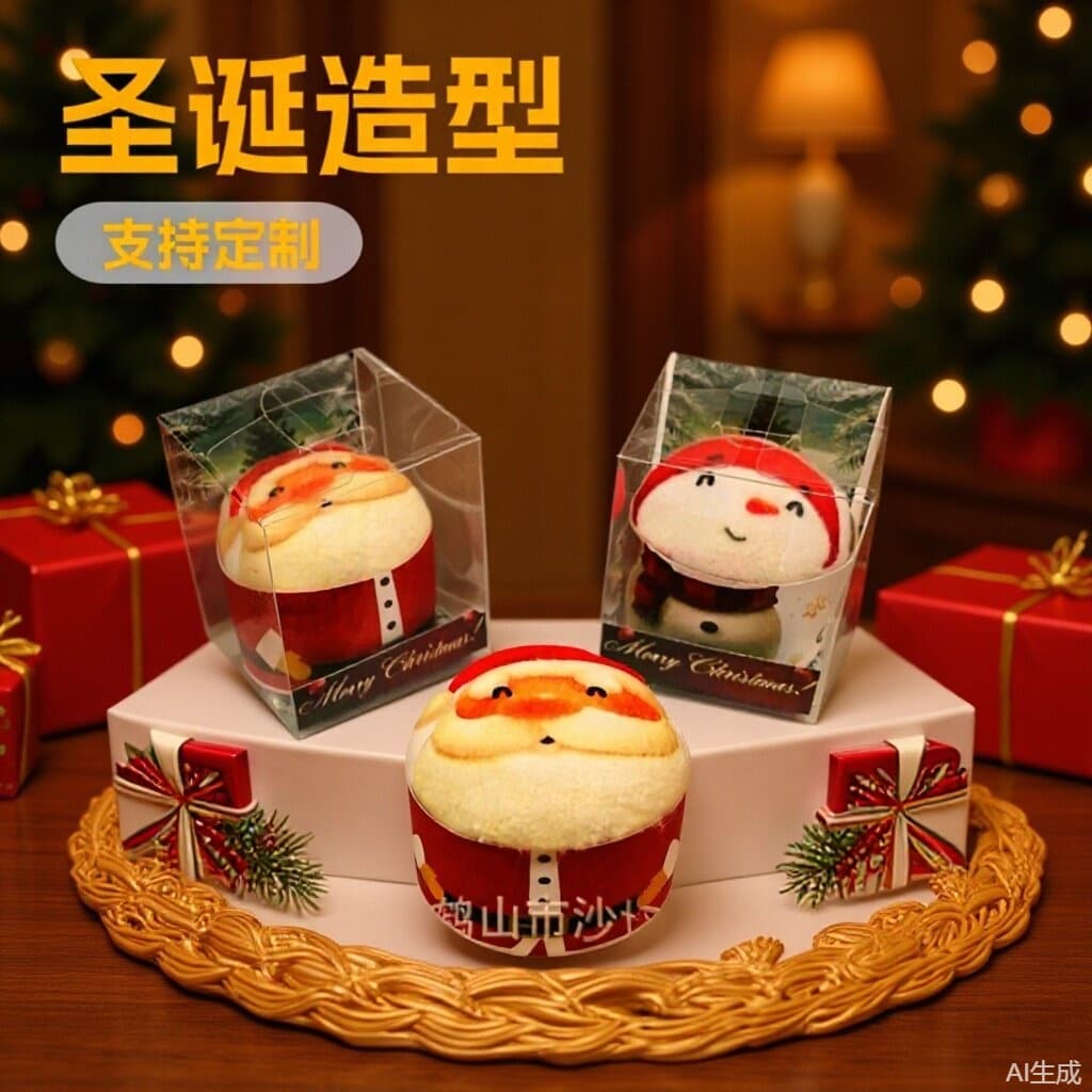 Creative Christmas gifts, Santa Claus snowman shaped towel, digitally printed 3D gift, can be added with logo