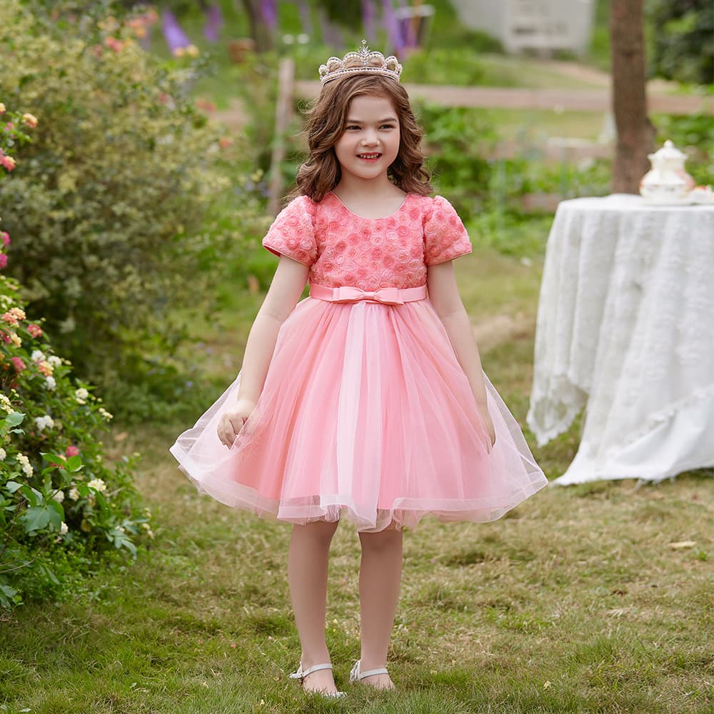 New Girls Birthday Princess Dress Mesh Dress Dress Host Performance Costume Children's One-Year-Old Dress Dress