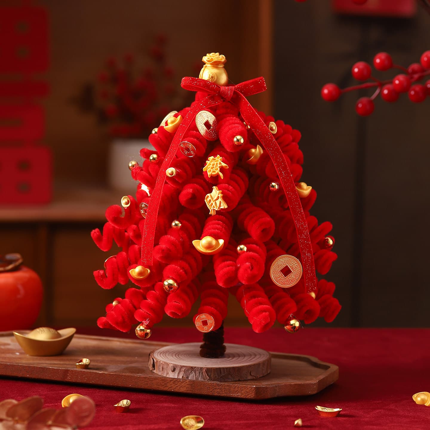 New Year's Ingot Fortune Tree Spring Festival Ornament Decoration Twisting Stick Handmade DIY Material Package Company Holiday Gift