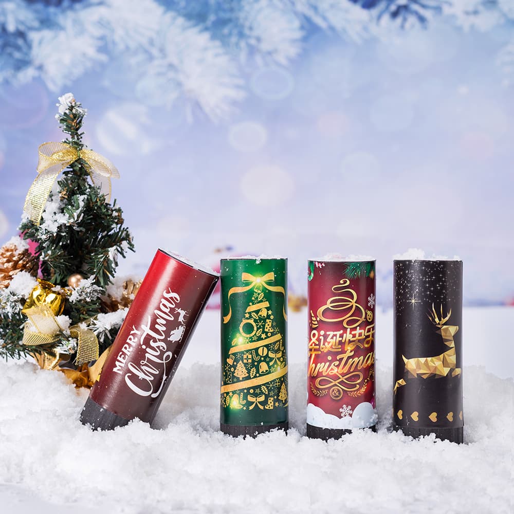 Christmas Confetti Cannon, Hand-Twist for Christmas Eve Gifts, Scene Photography, Handheld Confetti Spray Tube, Push-Pop Color Spray