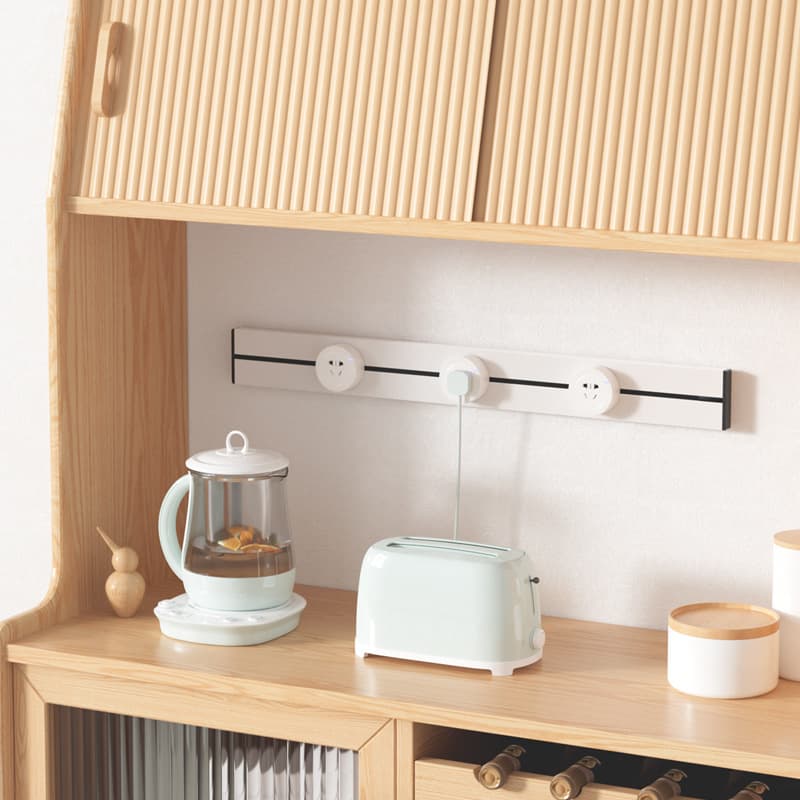 Export Power Strip with Surface Mount, Embedded Switch, Movable Track Outlet, and German/British/US Standard Adapters