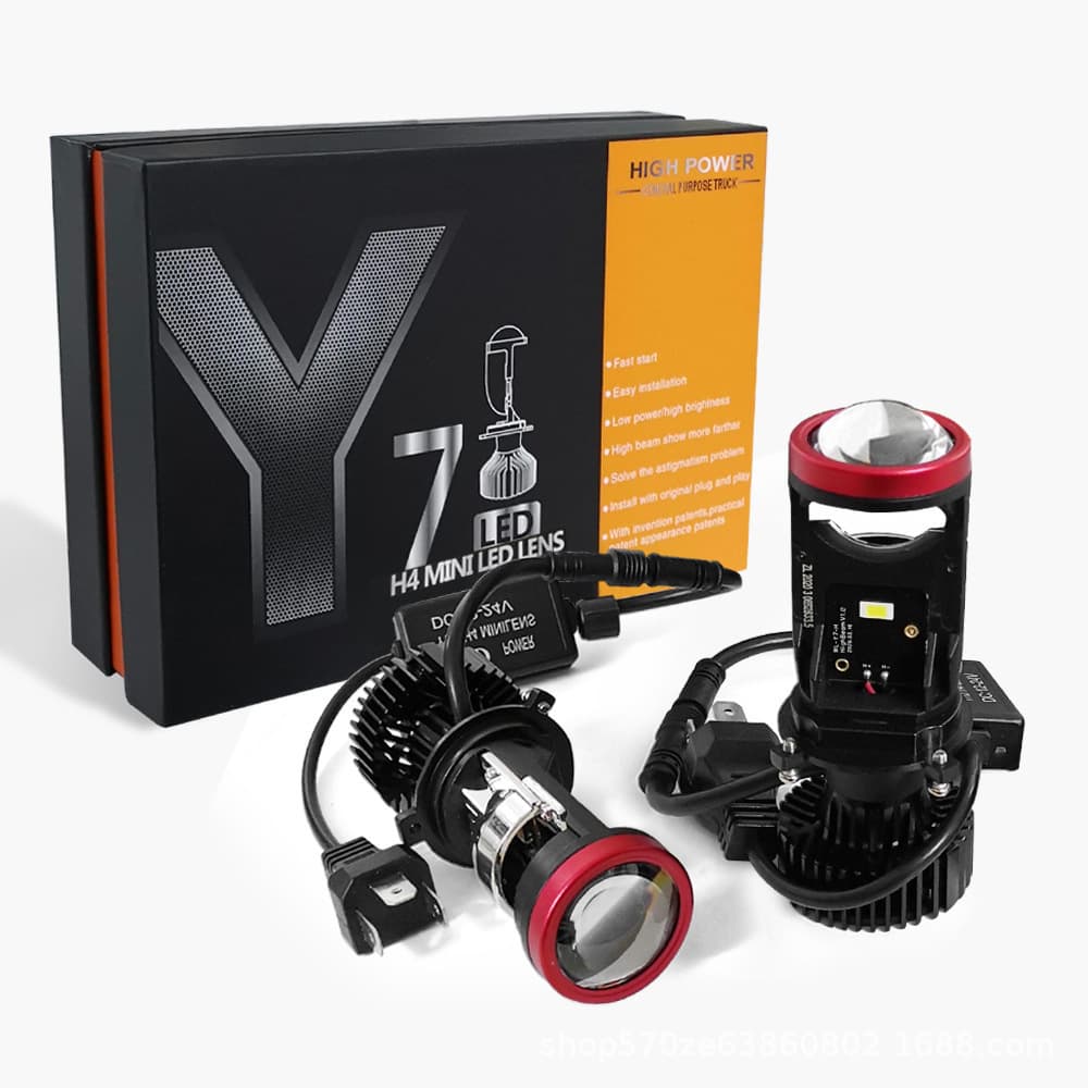 Y6D Y7D Car Headlight H4 Lens Headlight Electric Vehicle Modified Front Light LED High/Low Beam High Power