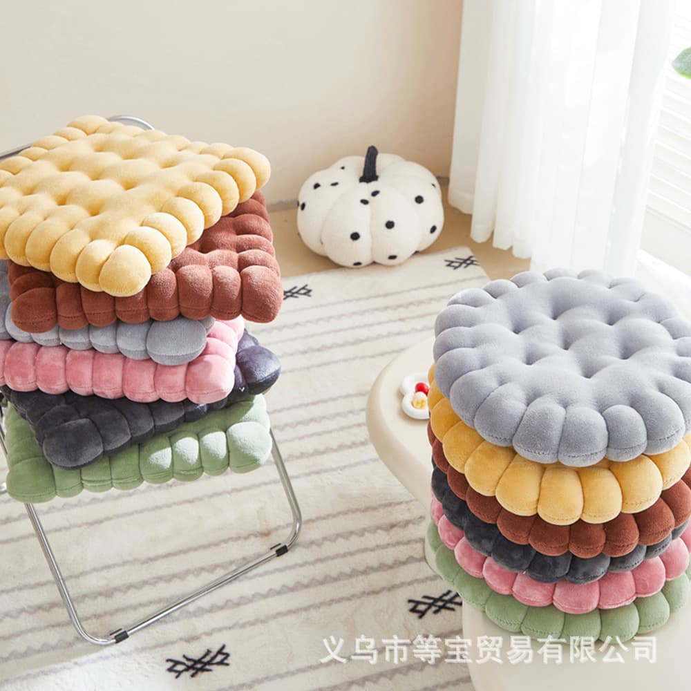 New Solid Color Milk Velvet Cookie Cushion Living Room Chair Cushion Sofa Floor Mat Window Seat Soft Pad
