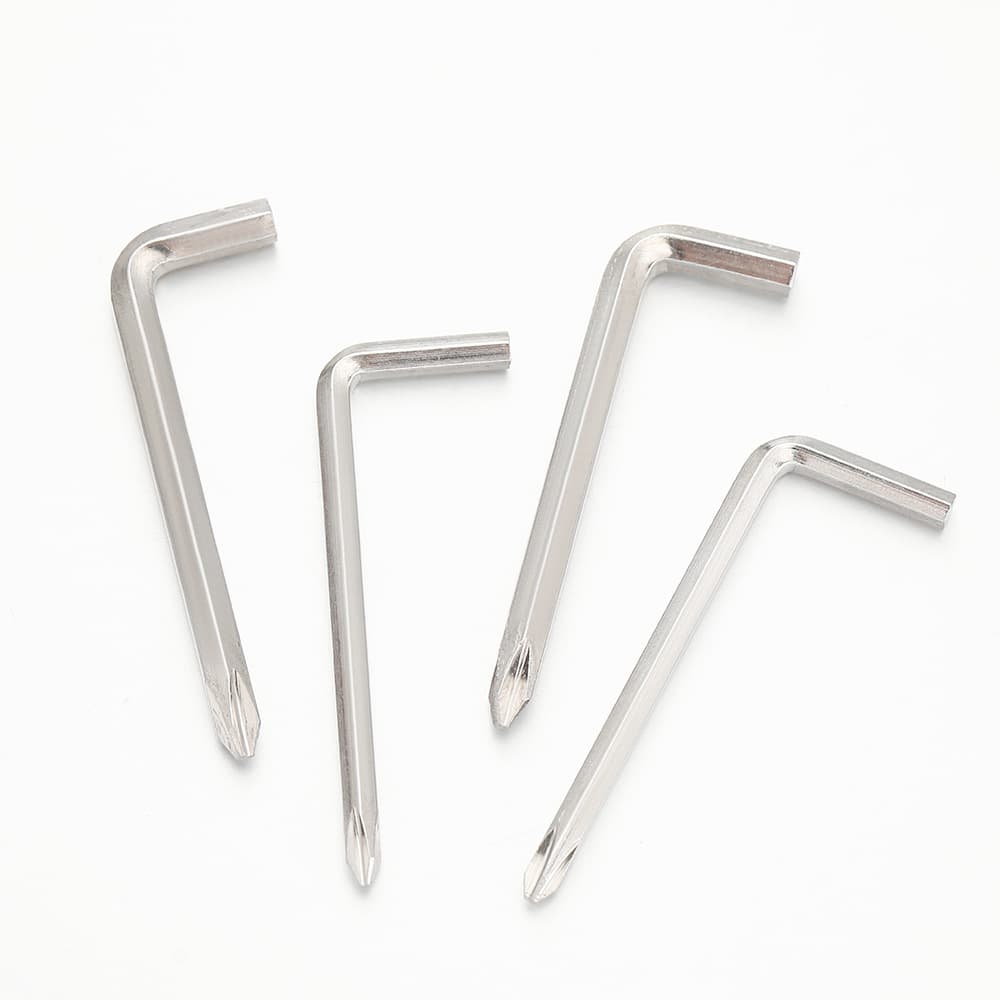 Multi-functional Phillips and Hex wrenches, galvanized L-shaped screwdriver, household hardware tool set