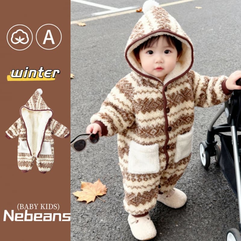 【Lovety Elf】Winter Baby Bodysuit Thickened Warm Baby Clothes for Going Out in Winter