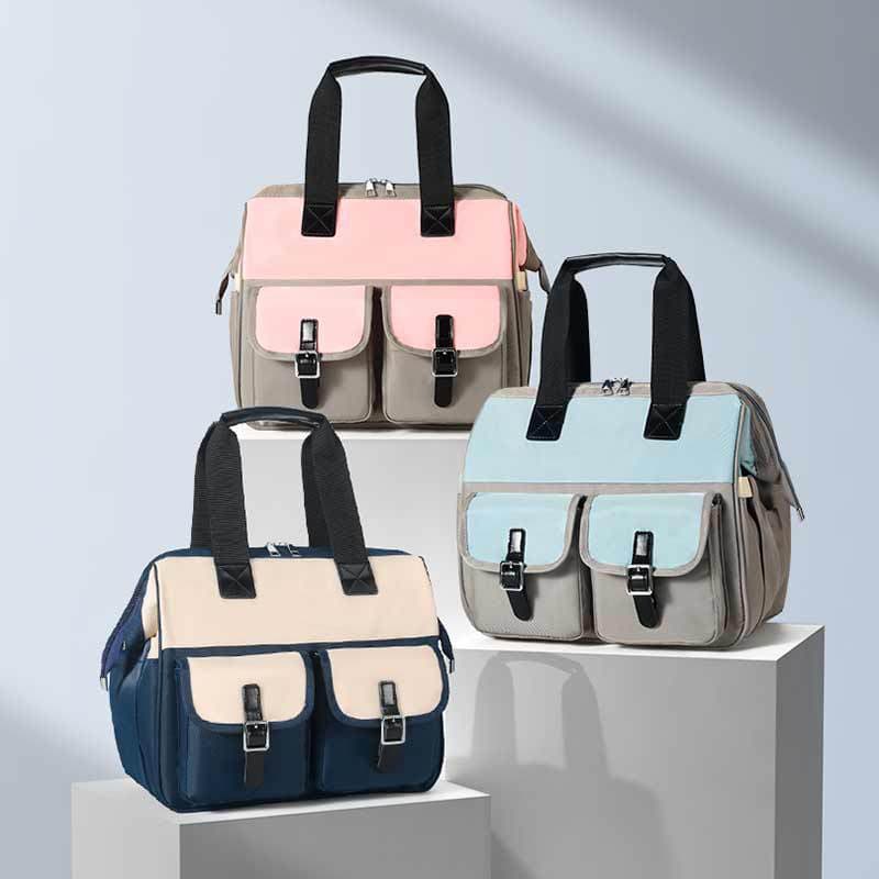 2026 New Fashionable Mom Bag, Lightweight Handheld Large Mom Bag, Water-resistant, Textured, Multi-compartment Baby Bag