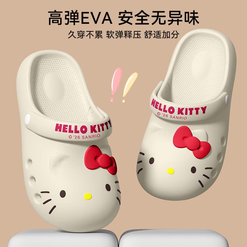 Children's Clog Sandals for Girls 2026 New Summer Outdoor Sanrio IP Collaboration Hello Kitty Slippers