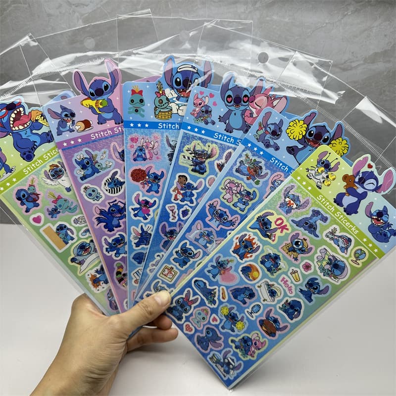 Foreign trade Stitch Laser Goo Card Sticker Cross-border Lilo and Stitch DIY Decoration Handbook Sticker Prizes