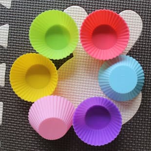Factory Direct Supply Multiple Muffin Cups 7cm Heart Rose Star Round DIY Silicone Jelly Cake Mold