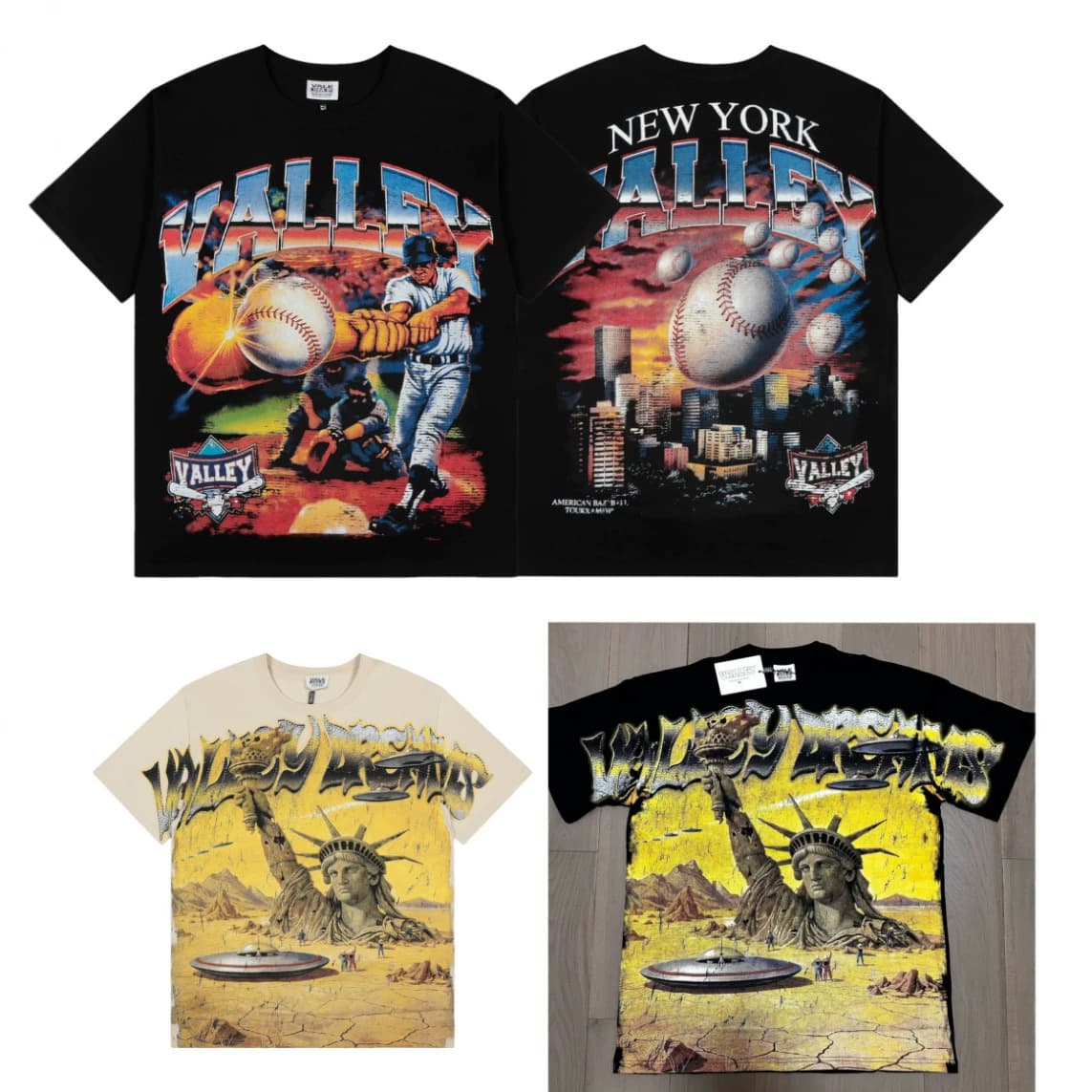 Vale Forever 26SS cross-border niche baseball Statue of Liberty letter print versatile loose T-shirt
