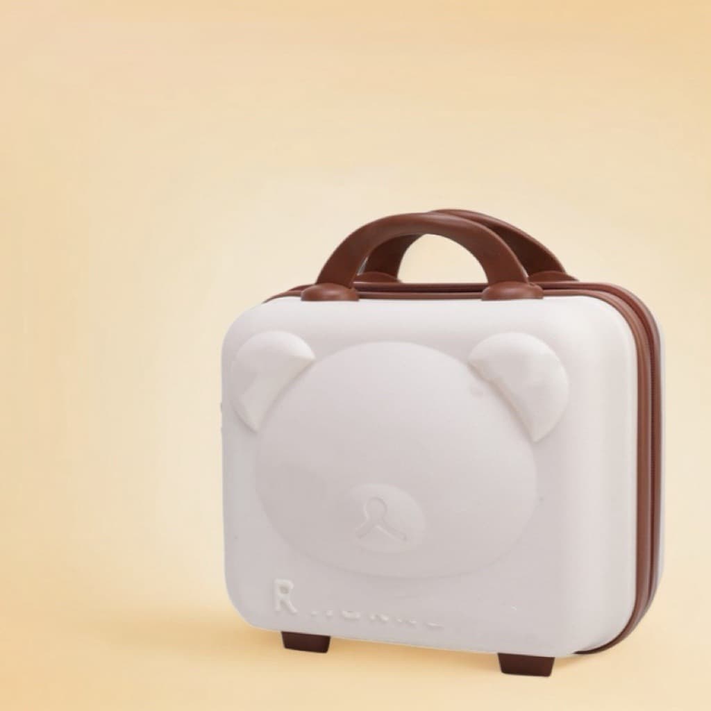 14-Inch Cartoon Bear Carry-On Suitcase Hard Shell Portable Makeup Storage Case Wedding Party Favor Mini Suitcase