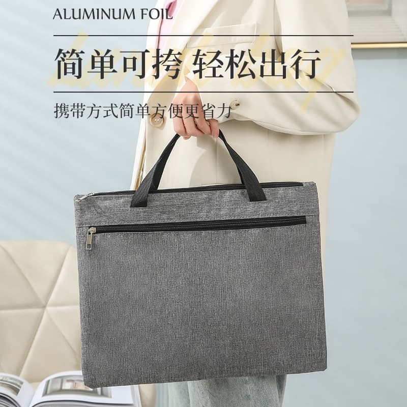 Zippered Oxford File Bags, Women's and Men's Business Briefcases, Waterproof Office and Meeting Document Holders