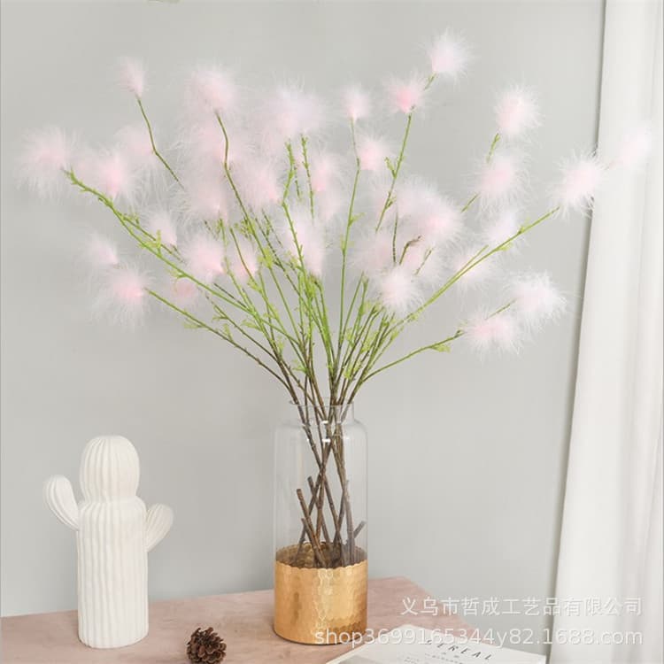 Artificial single-stem dandelion flower for Nordic home decor; artificial bouquet for living room furnishings.