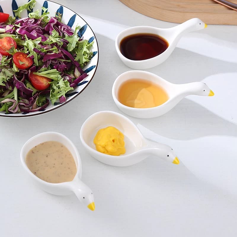 Home Cartoon Dipping Sauce Dish Cute Small Plate Exquisite Snack Plate Korean BBQ Dip Tray Vinegar Dish Small Size Dipping Bowl