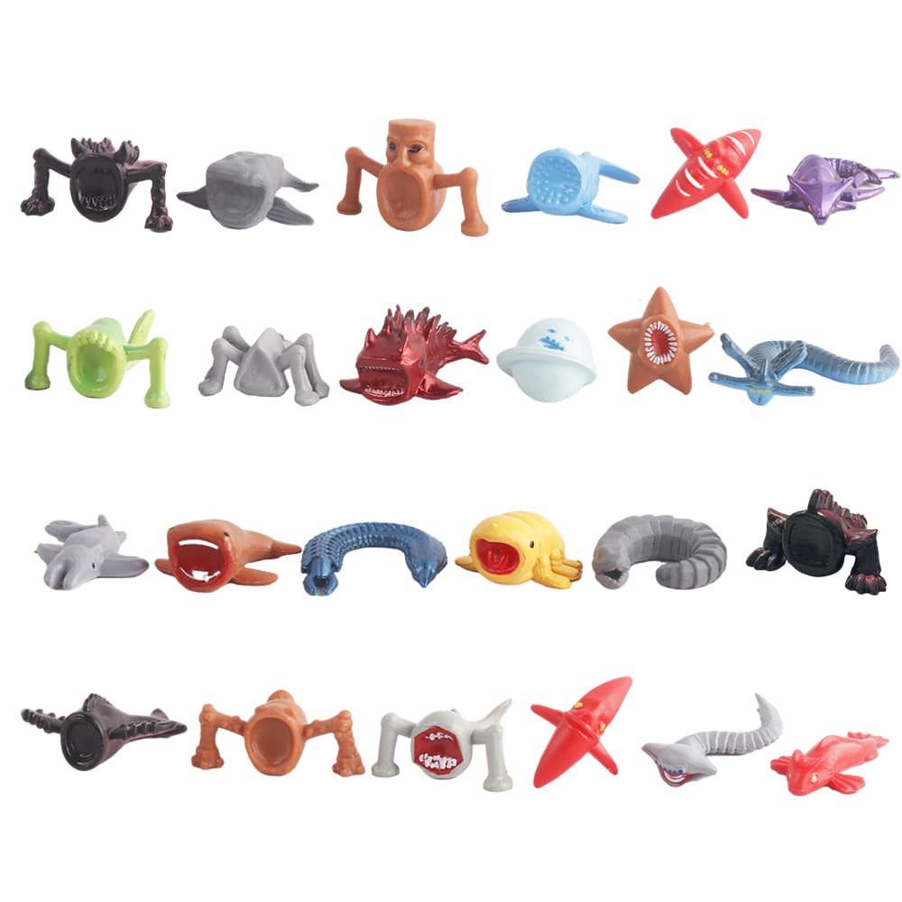 Cross-border new product 2.5-5cm deep sea monster figure ocean stick man and sea eater doll sea monster model toy