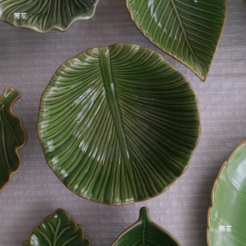 Ceramic Leaf Plate, Fruit & Dessert Tray, Table Decorative Dinner Plate, Western Salad Plate, Dessert Plate