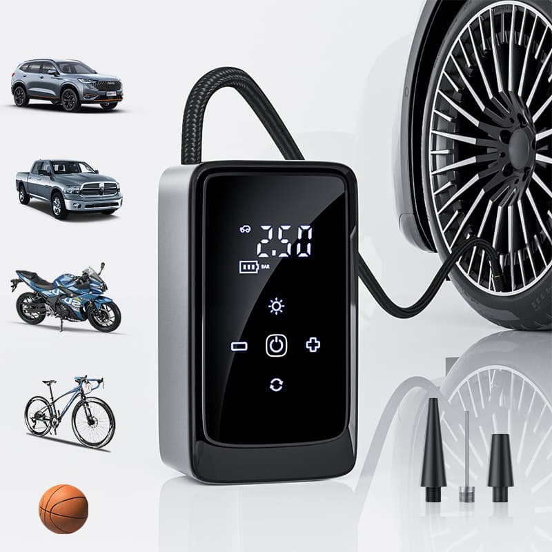 Portable Car Tire Inflator, High-Power Electric Air Pump for Vehicles, Multi-Functional Tire Compressor
