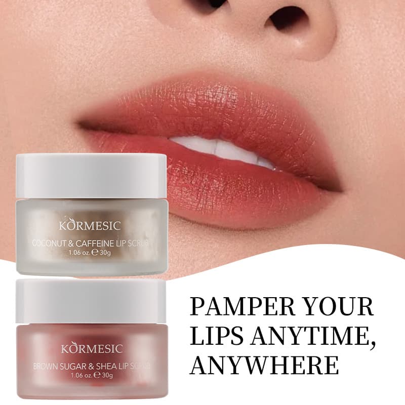 KORMESIC Lip Scrub - Brown Sugar Plant-Based Moisturizing and Anti-Cracking Lip Scrub for Autumn and Winter - Affordable