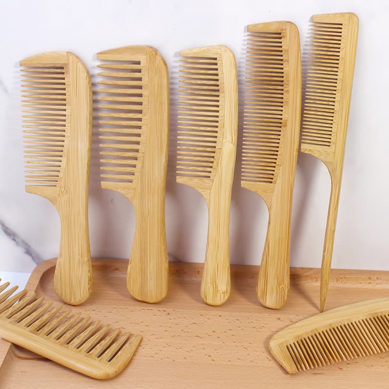 Nan Bamboo Wooden Comb Anti-Static Wide Tooth Bamboo Hair Brush Fragrant Bamboo Natural Hairdressing Tool Eco-Friendly