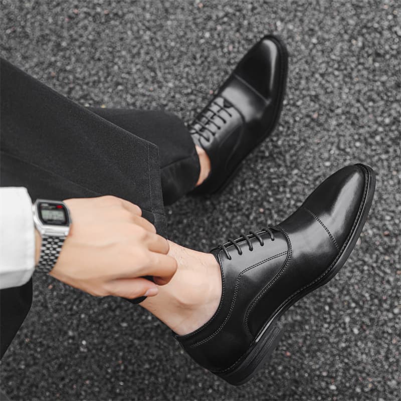 British style men's business formal leather shoes, square toe, wedding groom shoes, three-piece men's shoes 44307-J