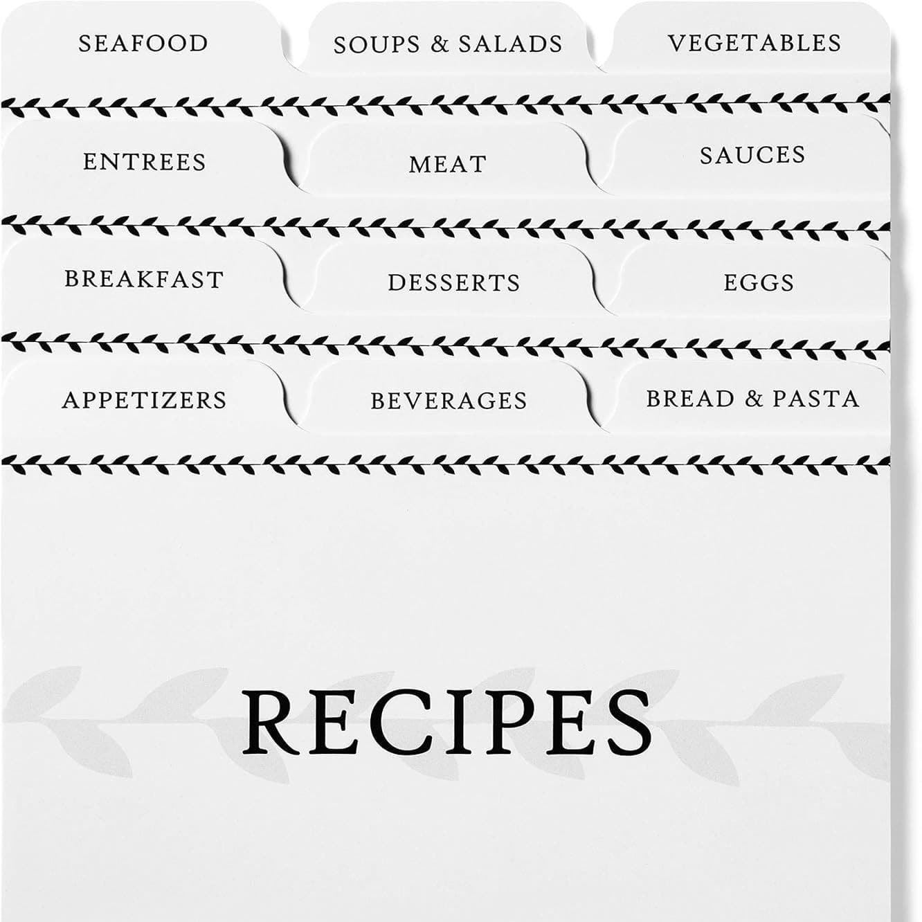 Cross-border recipe card divider tags are suitable to help organize recipe boxes. Quickly find recipes for easy organization.