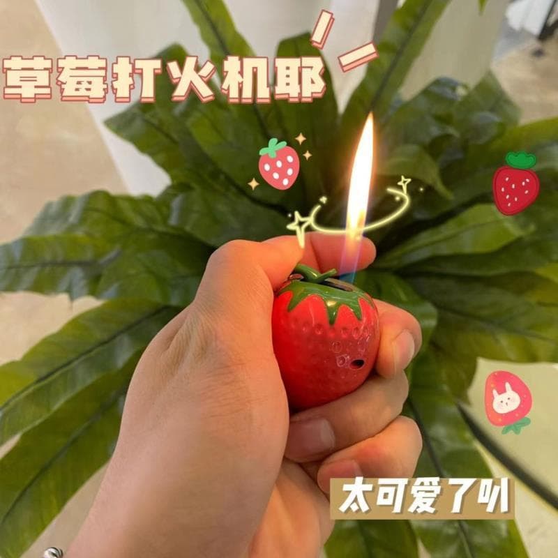 [Dropshipping] 2024 Internet celebrity strawberry lighter, high-looking, cute and creative male and female Internet celebrity couple card