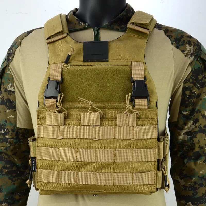 FCSK Tactical Vest Triple Front Panel Tactical MOLLE Front Flap Expansion Conversion Module Panel