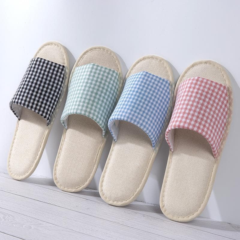 Spring and Summer Hotel Linen Slippers, Casual Home Slippers for Men and Women, Hotel Guest Room Slippers Wholesale