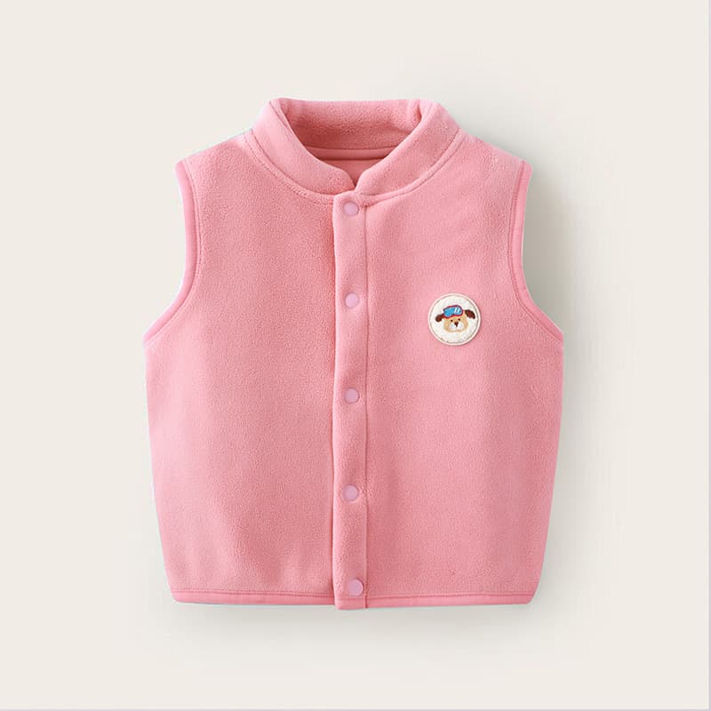 Double-layer Fleece-Lined Thickened Children's Vest, Autumn and Spring Wear, Baby Toddler Winter Oli Fleece Cardigan Vest
