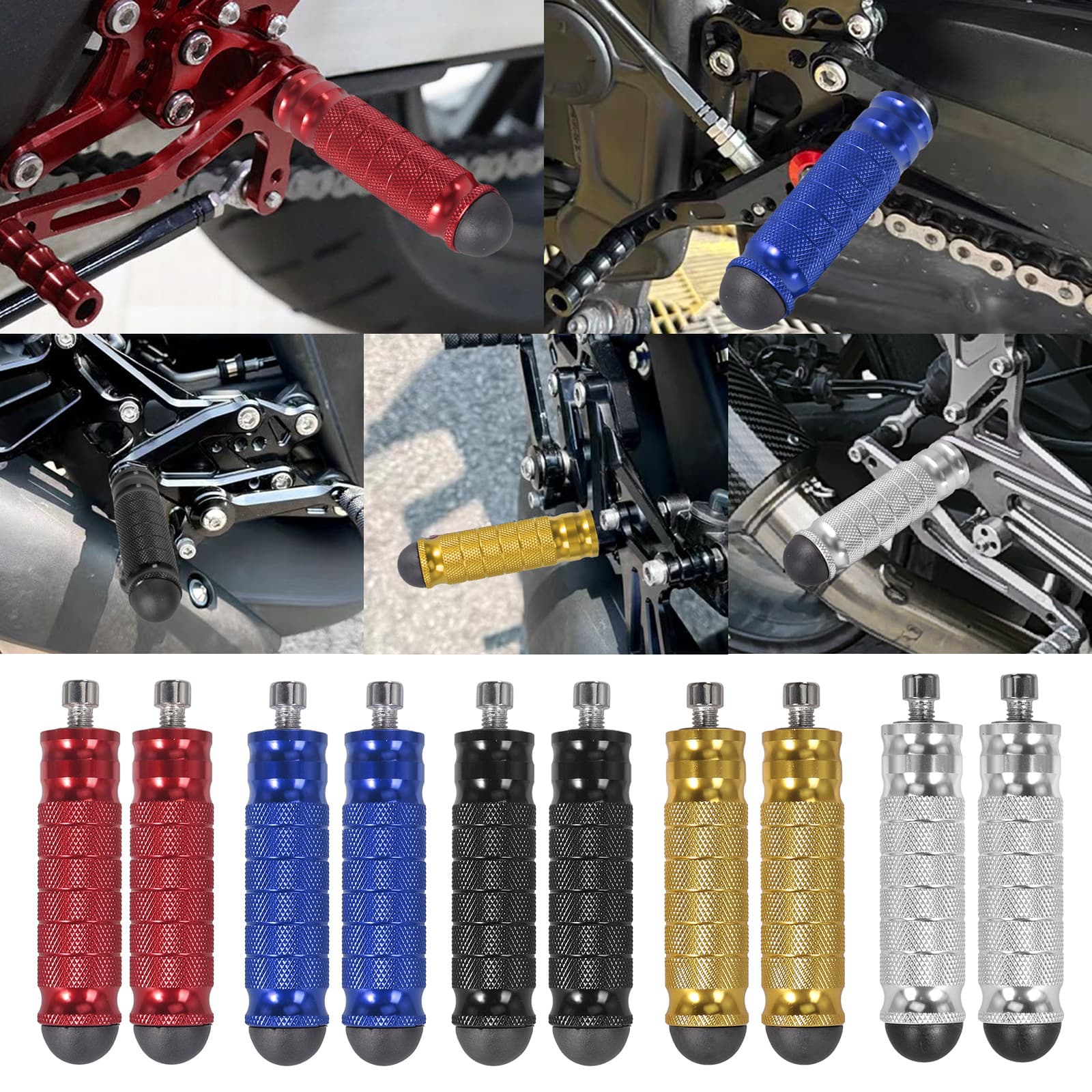 Cross-border popular motorcycle accessories straight motorcycle rear seat pedals 2 pack durable modified
