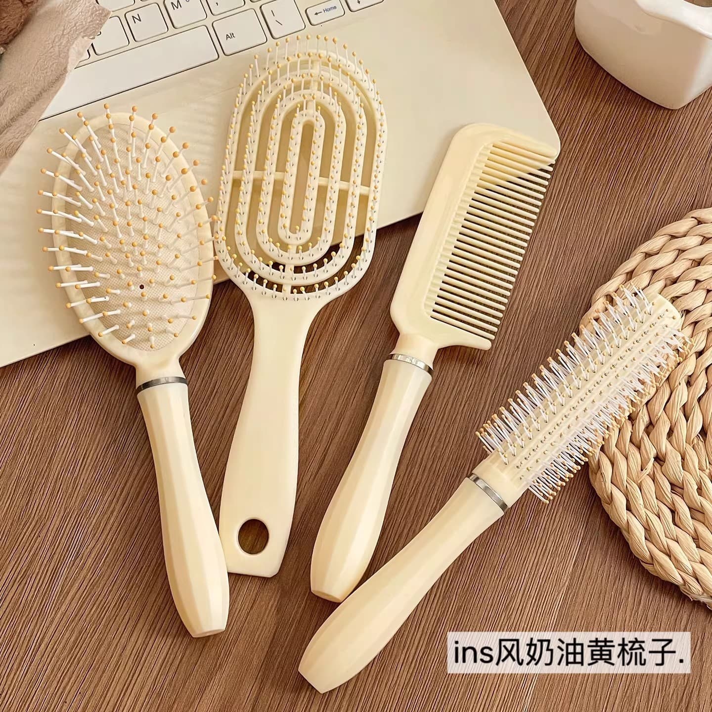 Cushion Comb Set for Women, Long Hair Volumizing, High Crown Rib Comb, Curling Comb, Styling Comb