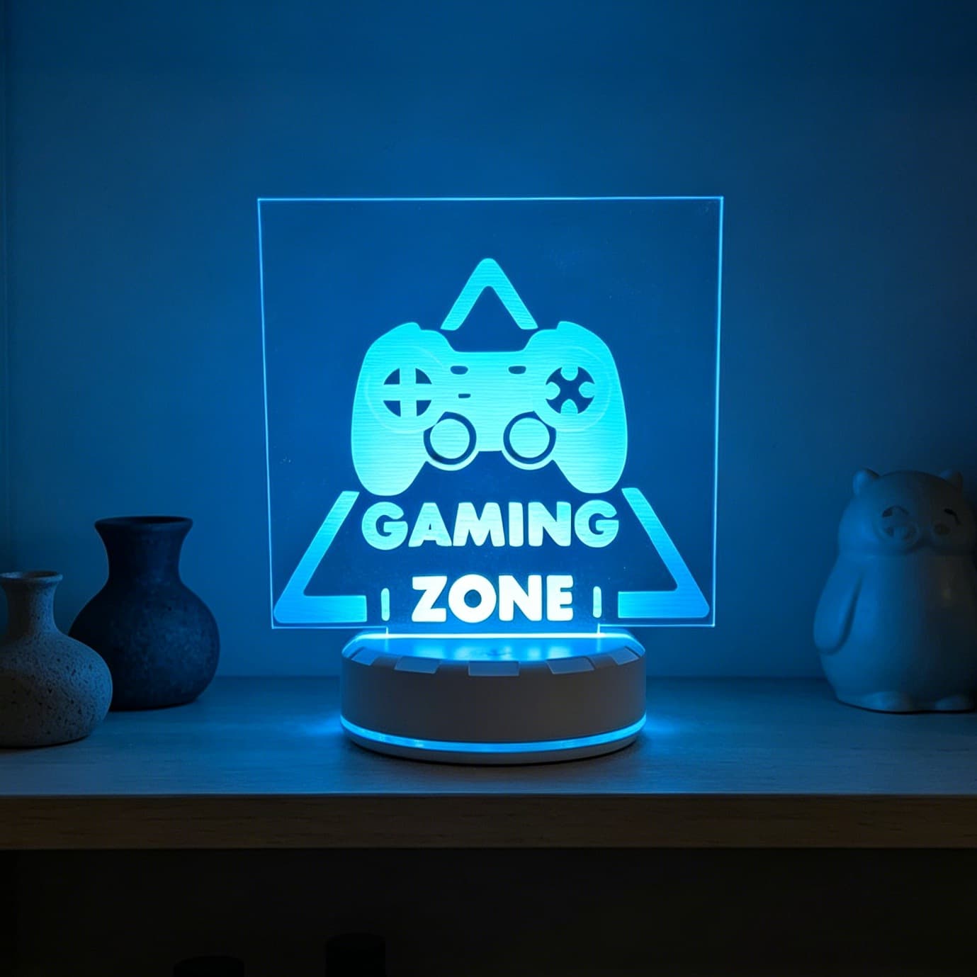 E-Sports Controller Character 3D Night Light Charging Remote Control Cross-border Boys' Bedroom E-Sports Room Colorful Atmosphere Light
