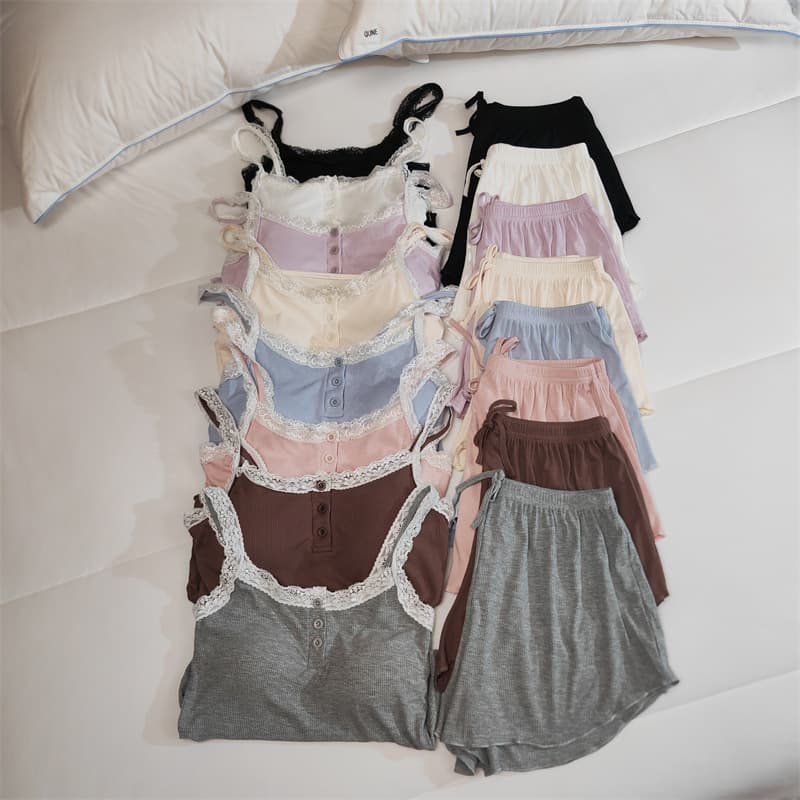 Camisole Pajama Set for Women, 2025 New Summer Modal, with Built-in Bra, Sexy, Pure Style, Shorts Set, Homewear