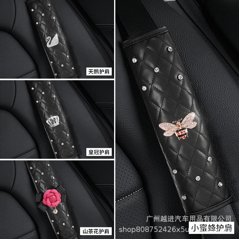 Korean Interior Goddess Swan Seat Belt Shoulder Pad Cover Car Interior Accessories Seat Belt Cover Shoulder Pad